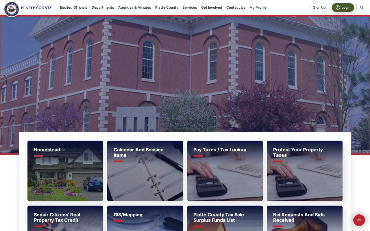 Platte County court docket county government home page