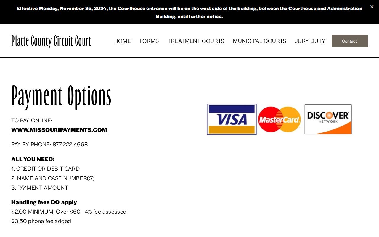 Parkville traffic court docket payment options