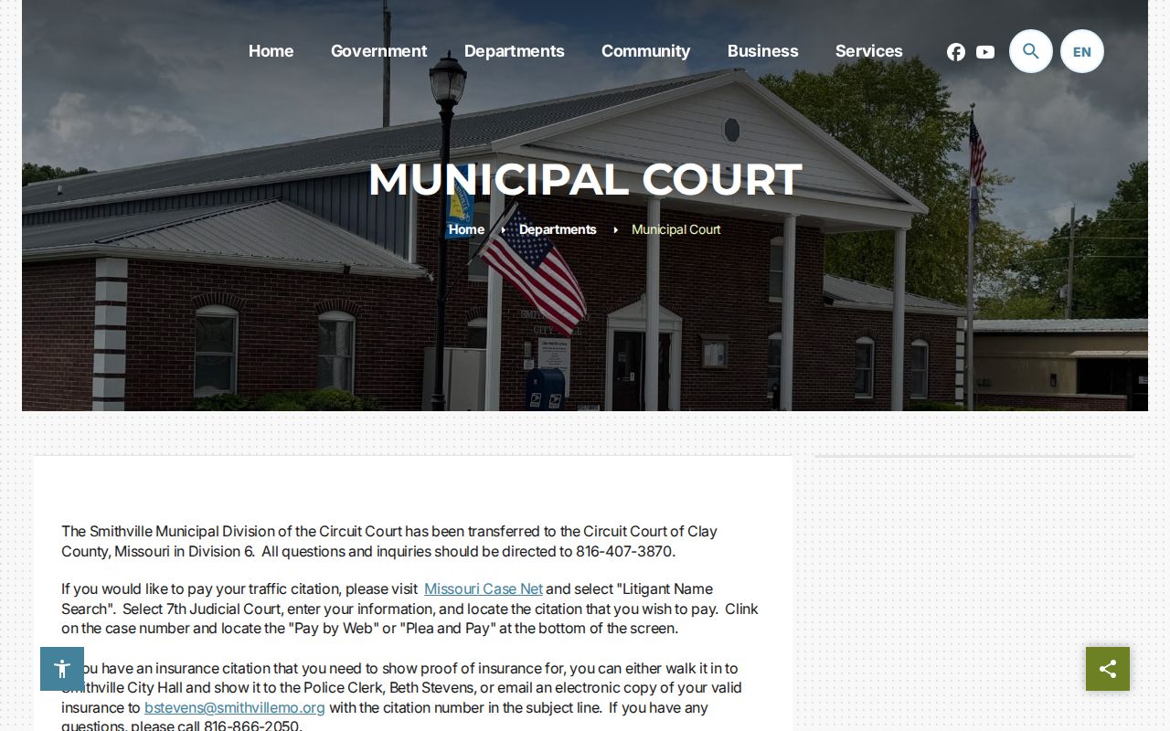 Smithville court docket municipal court instructions