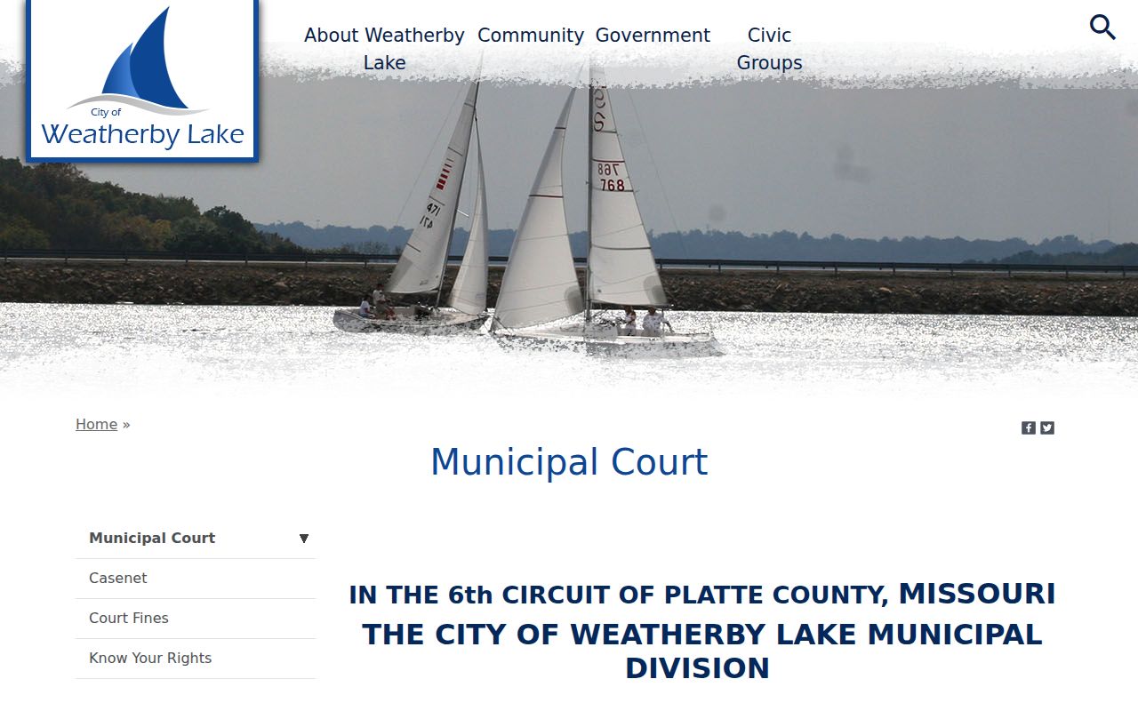 Weatherby Lake court docket Town Hall municipal court information